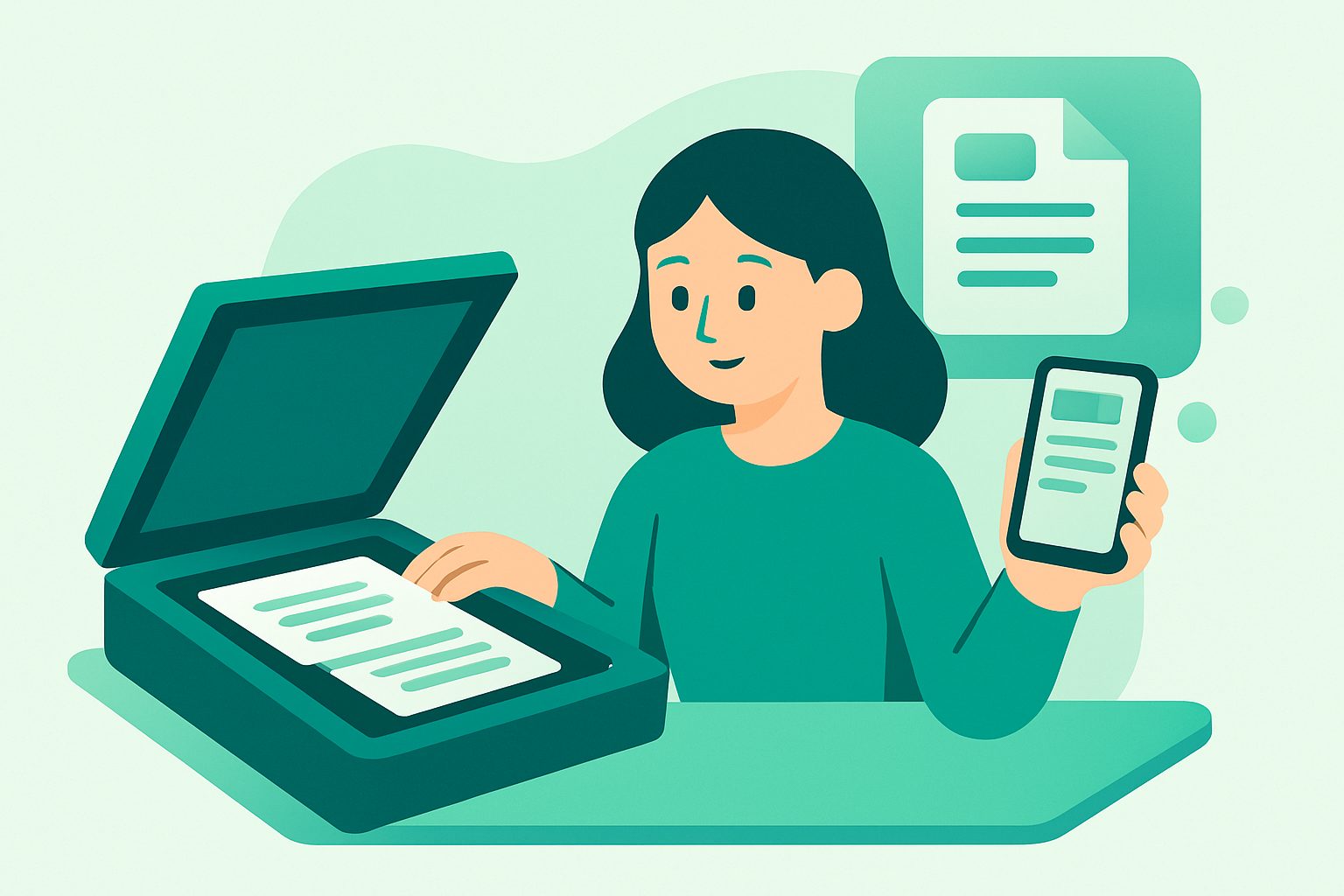 Scan multiple pages and review the finished file